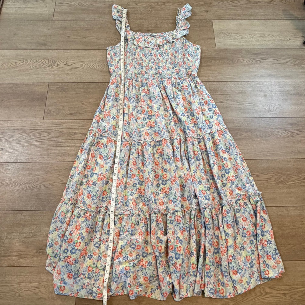 Old Navy Womens XL Floral Smocked Tiered Maxi Dress Ruffle Sleeveless Boho - Picture 5 of 7